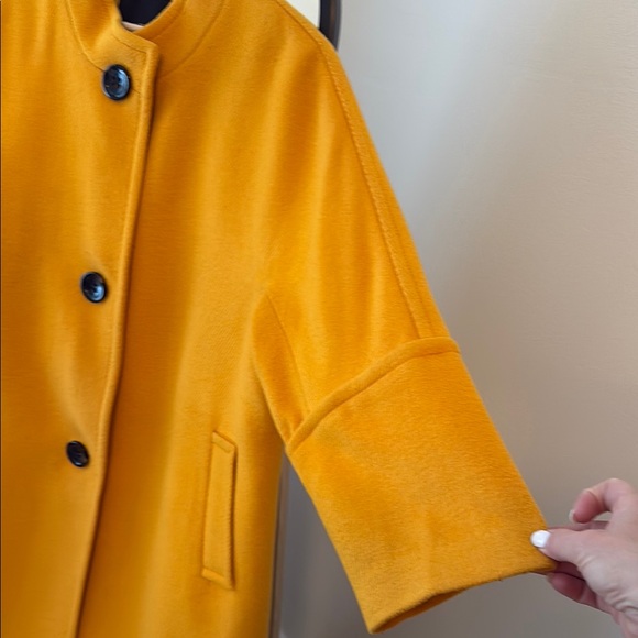 Talbots Wool 3/4 Sleeve Mustard Yellow Women's Coat - Picture 3 of 11